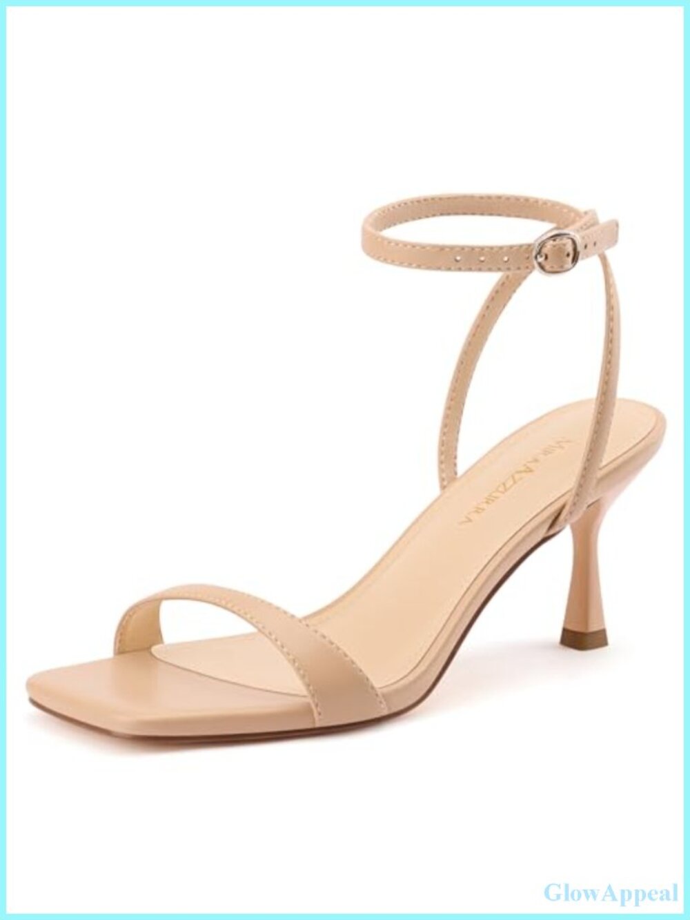 Nude Faux Leather Strappy Kitten Heel Sandals
